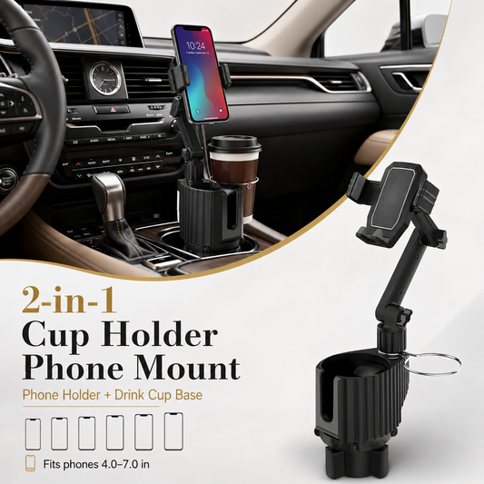 Drivegy™ Cup Holder Phone Mount with Adjustable Drink Cup Base