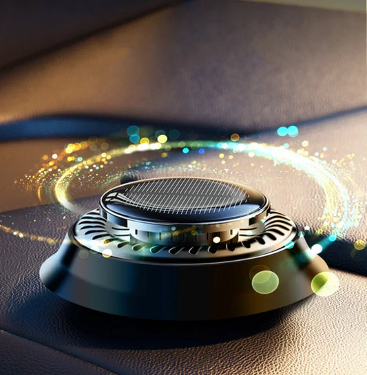 Drivegy™ SolarSpin Aroma Diffuser – Solar Powered Rotating Car Air Freshener with Essential Oils