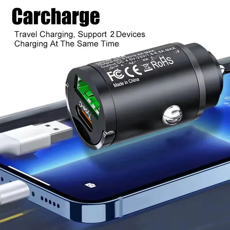 Drivegy™ 100W USB-C Fast Car Charger Compatible with iPhone and Android Devices