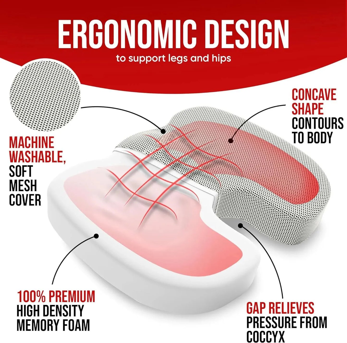Drivegy™ Ergonomic Seat Cushion for Long Drives