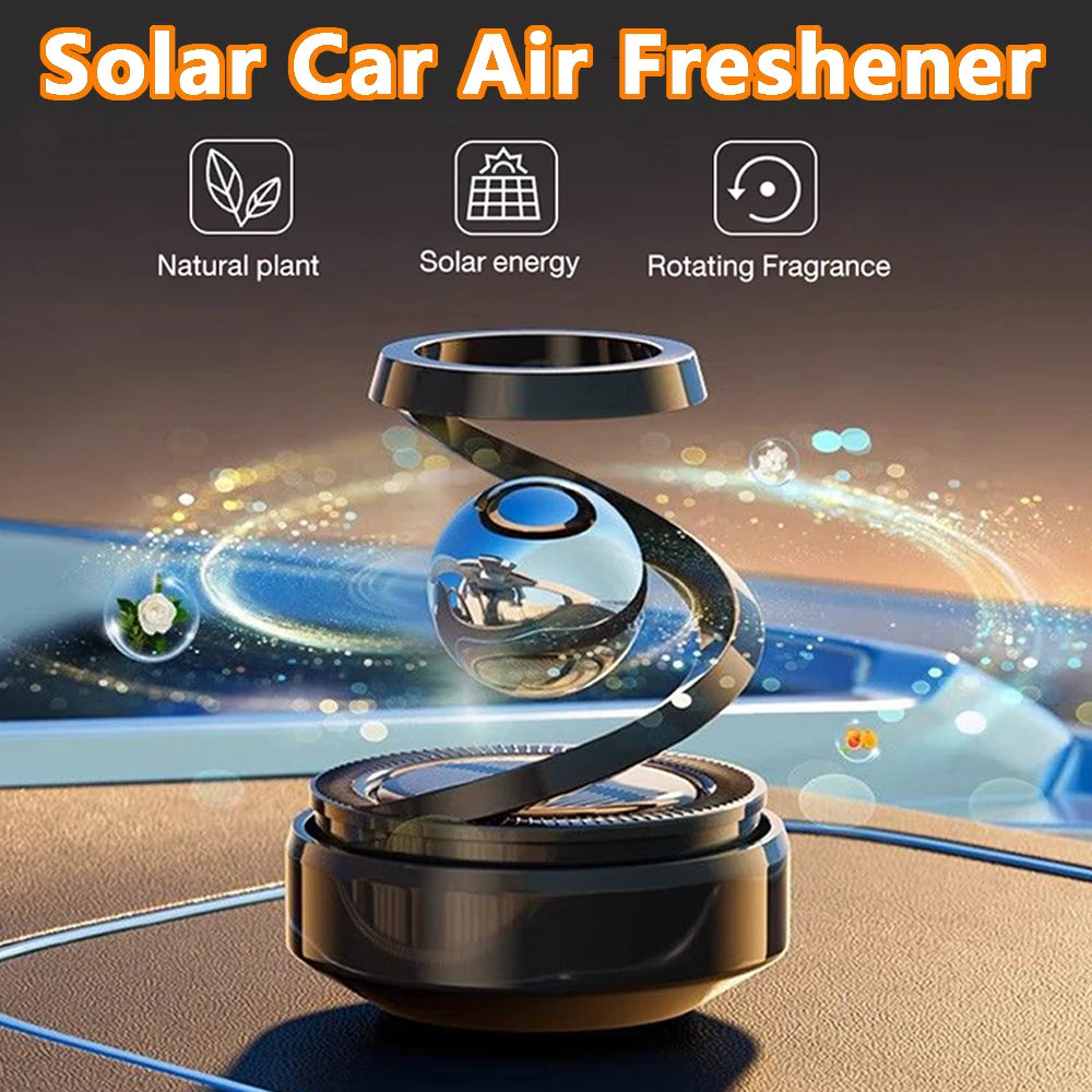 Drivegy™ OrbitSpin Solar Car Diffuser – Orbital Dashboard Freshener
