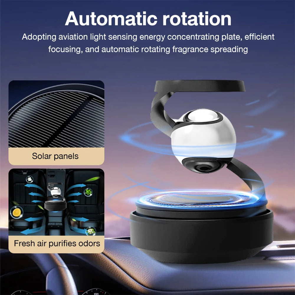 Drivegy™ OrbitSpin Solar Car Diffuser – Orbital Dashboard Freshener