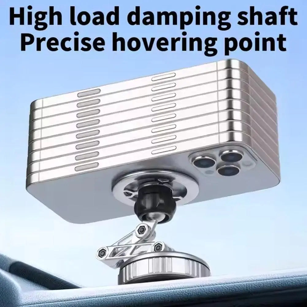Drivegy™ Vacuum Magnetic Suction Cup Car Phone Mount, Foldable Adjustable Arm, 360° Rotating Holder for Dashboard/Windshield