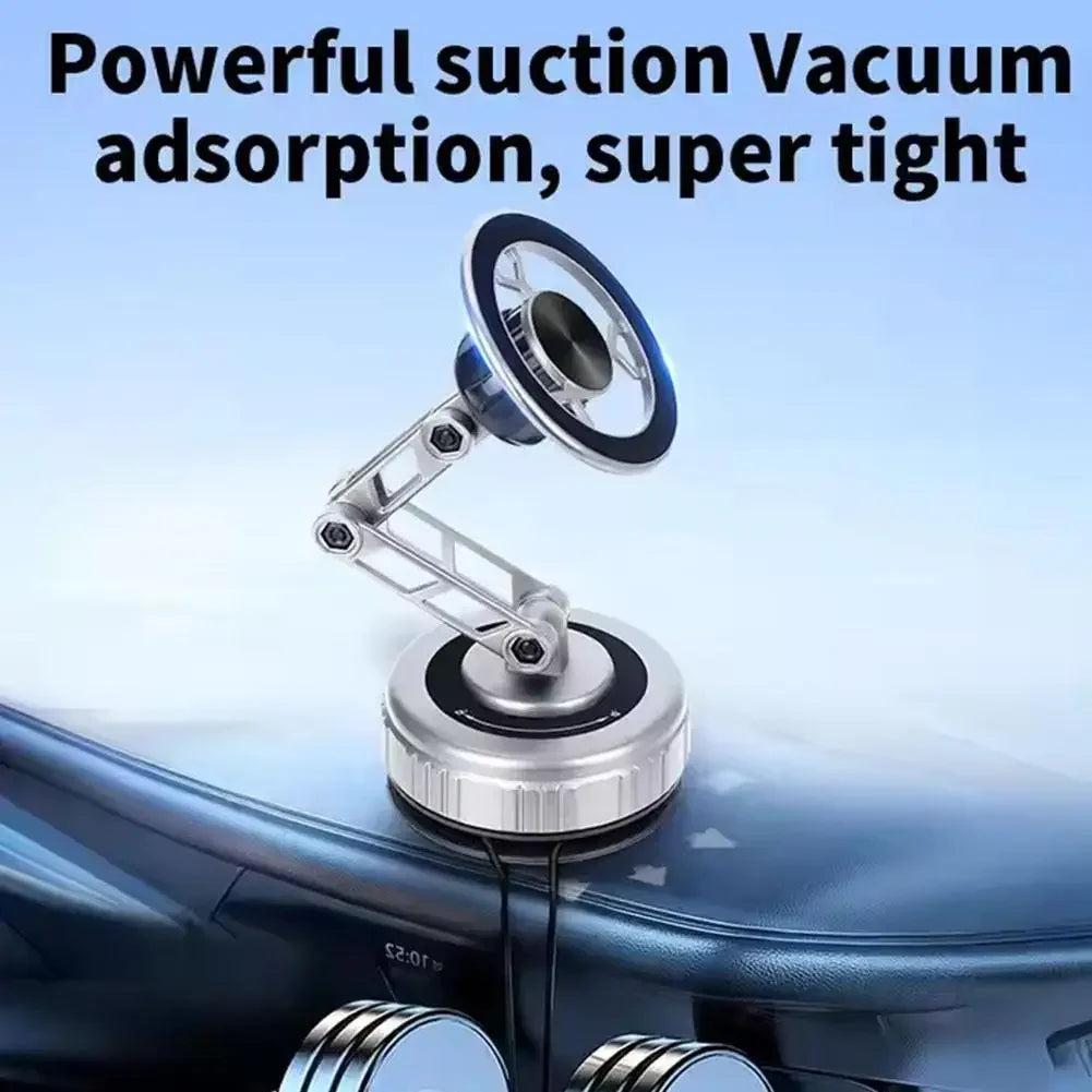 Drivegy™ Vacuum Magnetic Suction Cup Car Phone Mount, Foldable Adjustable Arm, 360° Rotating Holder for Dashboard/Windshield