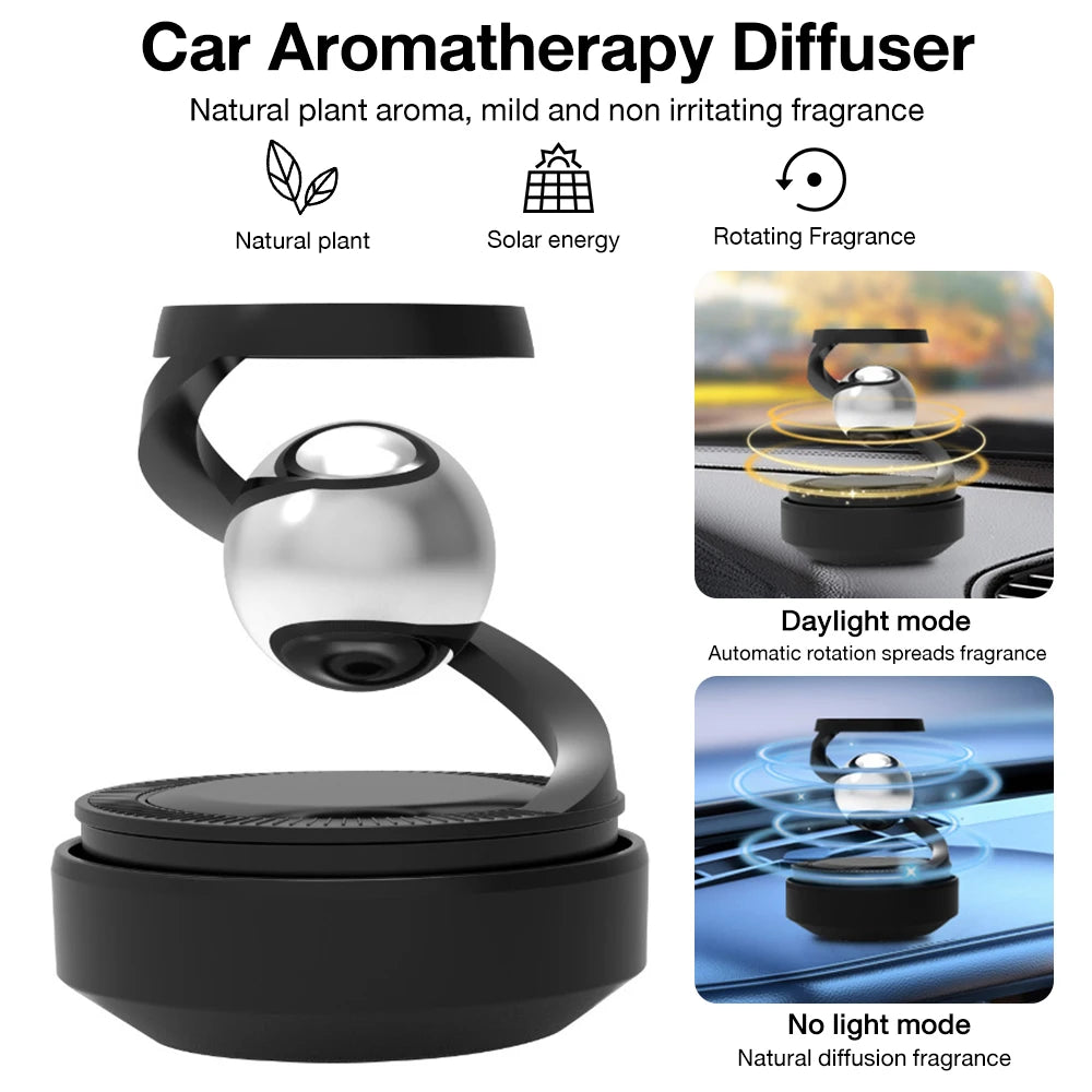 Drivegy™ OrbitSpin Solar Car Diffuser – Orbital Dashboard Freshener