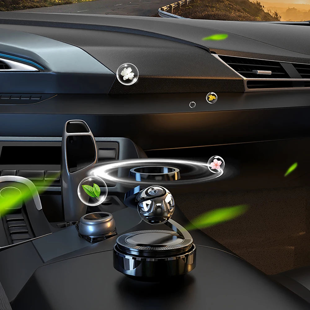 Drivegy™ OrbitSpin Solar Car Diffuser – Orbital Dashboard Freshener