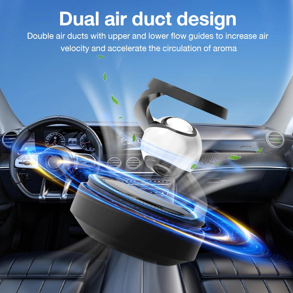 Drivegy™ OrbitSpin Solar Car Diffuser – Orbital Dashboard Freshener