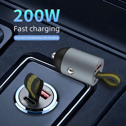Drivegy™ Mini USB-C PD Car Charger + QC3.0 – Fast Charging (12V-24V)