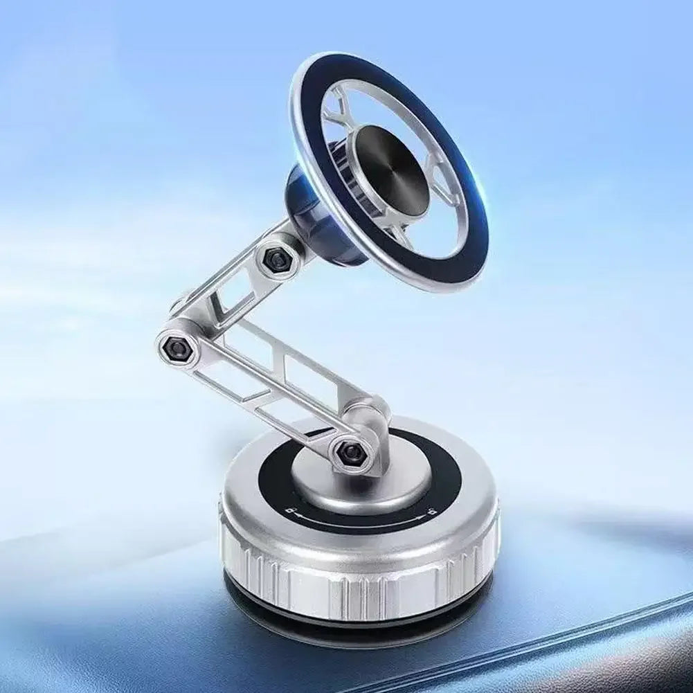 Drivegy™ Vacuum Magnetic Suction Cup Car Phone Mount, Foldable Adjustable Arm, 360° Rotating Holder for Dashboard/Windshield